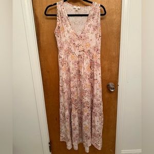 Baby pink floral maxi dress